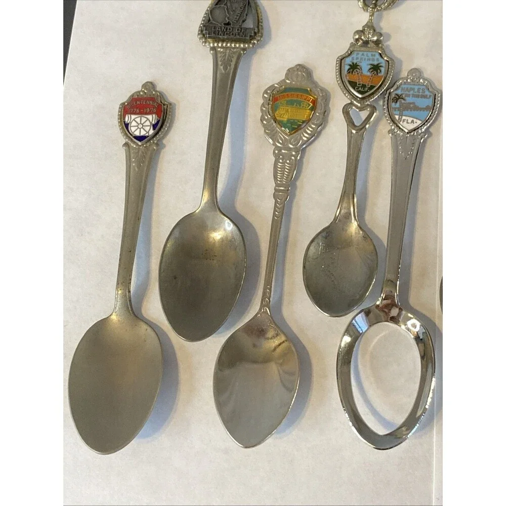 Vintage Lot of 20 Souvenir Spoons State Travel Jamacia Canada Hotel San Fran